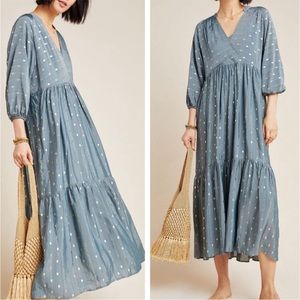 Anthropologie Napoli Gold Polka Dot Dress